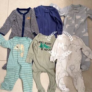 Carter's Baby Boy One Pieces Footies Sleep & Play Pajamas 9 months - 6 Sets
